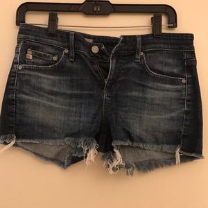 Ag " the bonnie" dark denim cutoff shorts